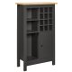 NORDIC LIVING COLLECTION Julina vinsk�p i gr�tt med 1 d&ouml;rr, 3 stora fack och 12 sm� fack, perfekt f&ouml;r vin&auml;lskare