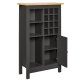 NORDIC LIVING COLLECTION Julina vinsk�p i gr�tt med 1 d&ouml;rr, 3 stora fack och 12 sm� fack, perfekt f&ouml;r vin&auml;lskare