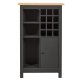 NORDIC LIVING COLLECTION Julina vinsk�p i gr�tt med 1 d&ouml;rr, 3 stora fack och 12 sm� fack, perfekt f&ouml;r vin&auml;lskare