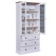 NORDIC LIVING COLLECTION FSC vitrineskap Westerland hvitt, 2 d�rer og 3 skuffer
