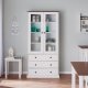 NORDIC LIVING COLLECTION FSC vitrineskap Westerland hvitt, 2 d�rer og 3 skuffer
