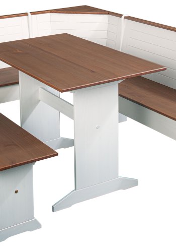 NORDIC LIVING COLLECTION Westerland 32.2 b�nk, rektangul�r - hvid og sepiabrun fyrretr� (110x37)
