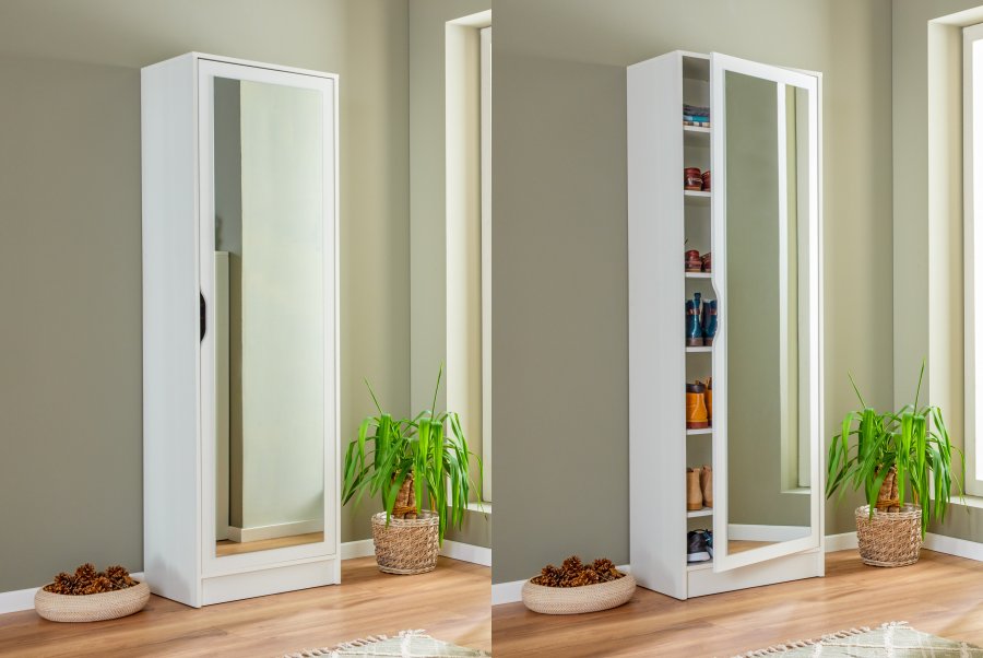 NORDIC LIVING COLLECTION Snyggt skosk�p med integrerad spegel och �tta rymliga fack f�r din skosamling.