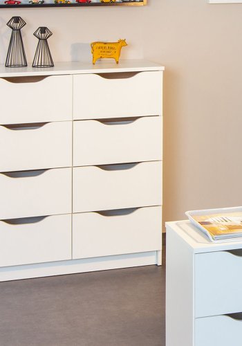 NORDIC LIVING COLLECTION Vit byr� med 8 l�dor