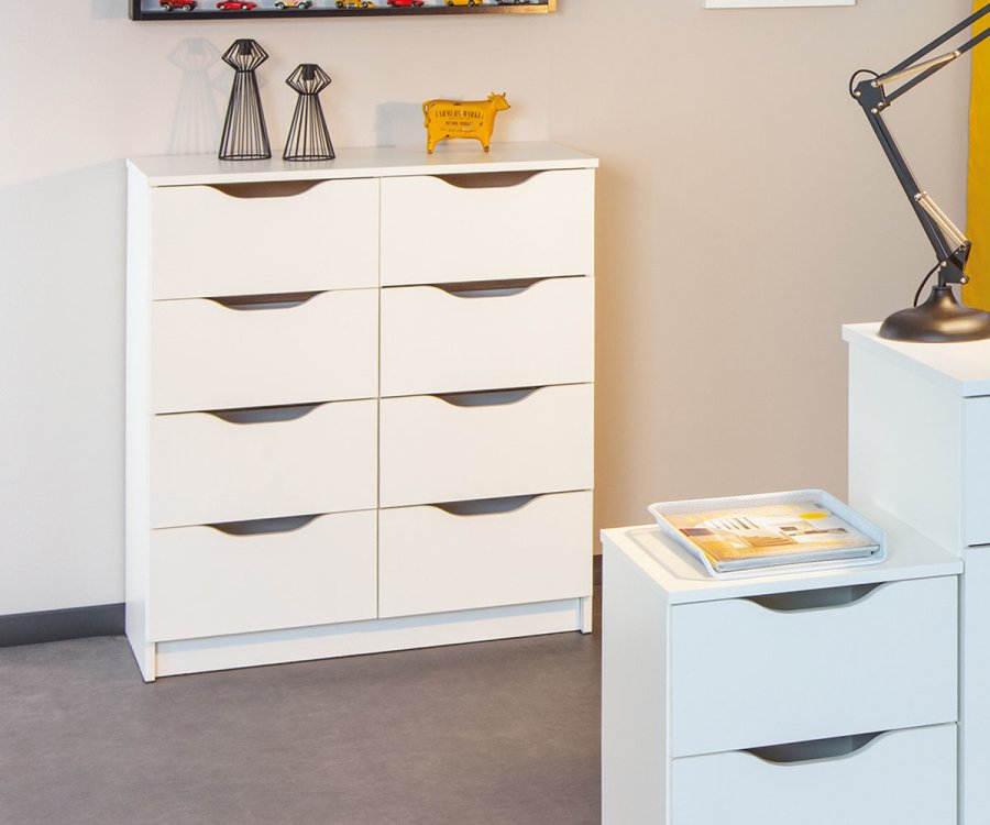 NORDIC LIVING COLLECTION Vit byr� med 8 l�dor
