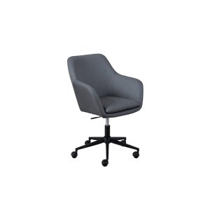 NORDIC LIVING COLLECTION Arbetsavslappnad snurrstol i gr�tt med 5 s&auml;kerhetshjul, stegl&ouml;st h&ouml;jdjusterbar via en testad gaslyft och en roterande sits