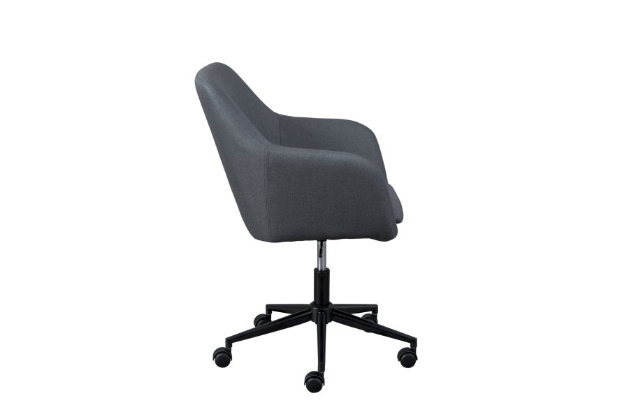 NORDIC LIVING COLLECTION Arbetsavslappnad snurrstol i gr�tt med 5 s&auml;kerhetshjul, stegl&ouml;st h&ouml;jdjusterbar via en testad gaslyft och en roterande sits