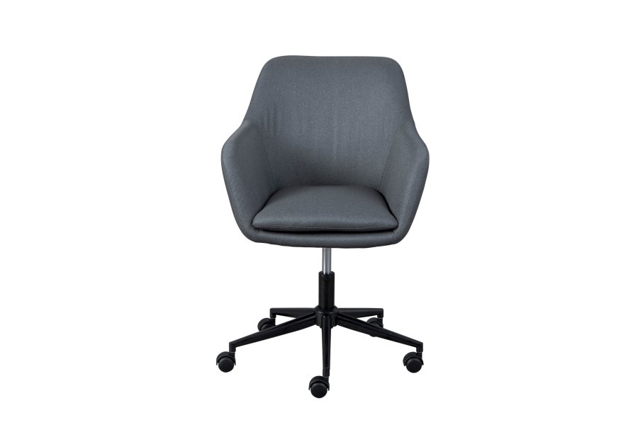 NORDIC LIVING COLLECTION Arbetsavslappnad snurrstol i gr�tt med 5 s&auml;kerhetshjul, stegl&ouml;st h&ouml;jdjusterbar via en testad gaslyft och en roterande sits
