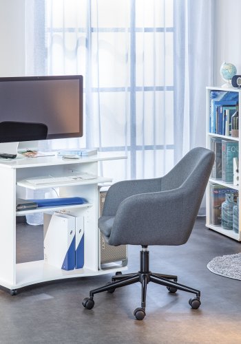 NORDIC LIVING COLLECTION Arbetsavslappnad snurrstol i gr�tt med 5 s&auml;kerhetshjul, stegl&ouml;st h&ouml;jdjusterbar via en testad gaslyft och en roterande sits