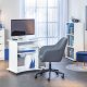 NORDIC LIVING COLLECTION Arbetsavslappnad snurrstol i gr�tt med 5 s&auml;kerhetshjul, stegl&ouml;st h&ouml;jdjusterbar via en testad gaslyft och en roterande sits