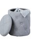 NORDIC LIVING COLLECTION Yapak pall i gr�tt textil med avtagbart lock och 22 knappar