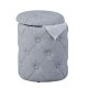 NORDIC LIVING COLLECTION Yapak pall i gr�tt textil med avtagbart lock och 22 knappar