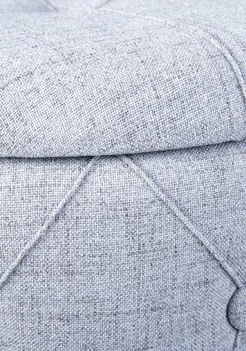 NORDIC LIVING COLLECTION Yapak krakk i gr�tt tekstil med avtakbart lokk og 22 knapper