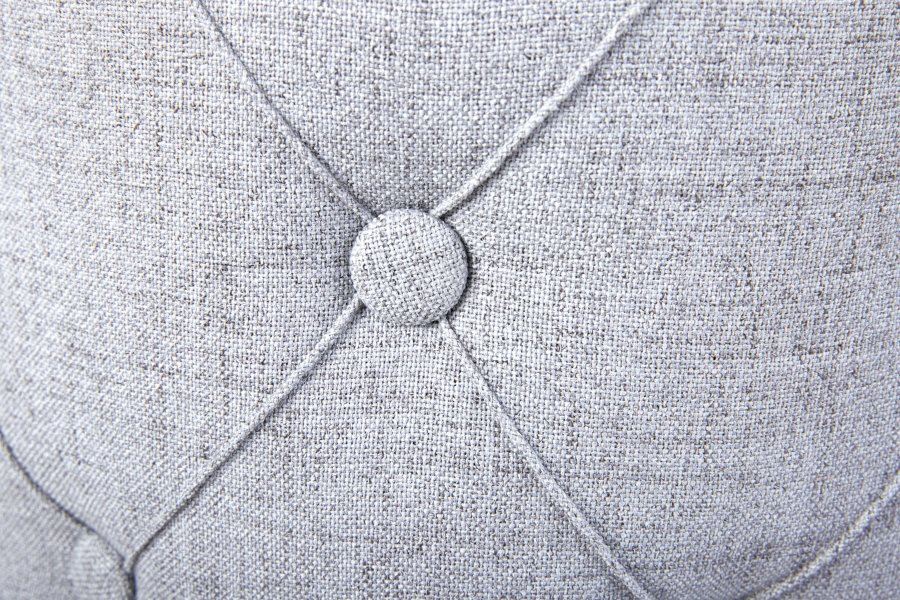 NORDIC LIVING COLLECTION Yapak pall i gr�tt textil med avtagbart lock och 22 knappar