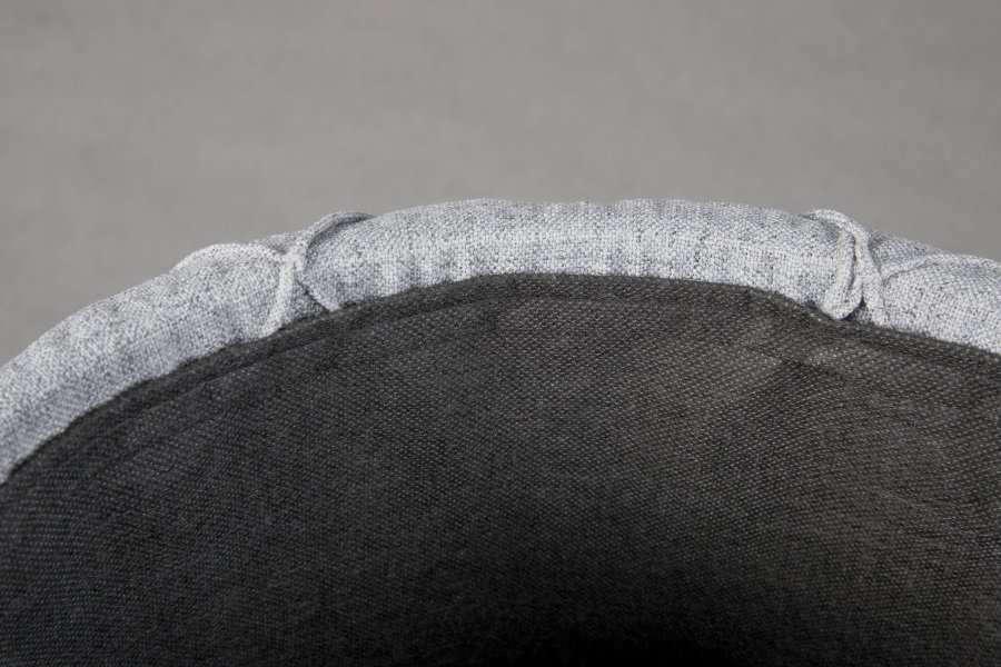 NORDIC LIVING COLLECTION Yapak pall i gr�tt textil med avtagbart lock och 22 knappar