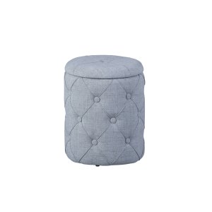 NORDIC LIVING COLLECTION Yapak krakk i gr�tt tekstil med avtakbart lokk og 22 knapper