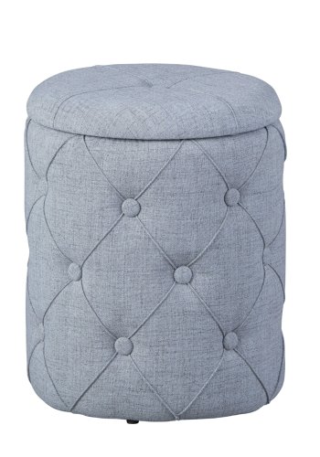 NORDIC LIVING COLLECTION Yapak pall i gr�tt textil med avtagbart lock och 22 knappar