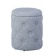 NORDIC LIVING COLLECTION Yapak pall i gr�tt textil med avtagbart lock och 22 knappar