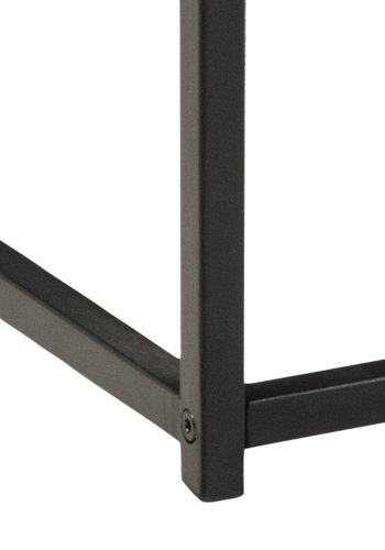 ACT NORDIC Gila sofabord, m. 1 hylle, rektangulr - naturlig villeik/svart melamin, svart metall (120x60)