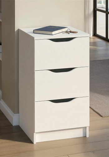 NORDIC LIVING COLLECTION WESTPHALEN byr� med 3 l�dor, vit, 3 l�dor