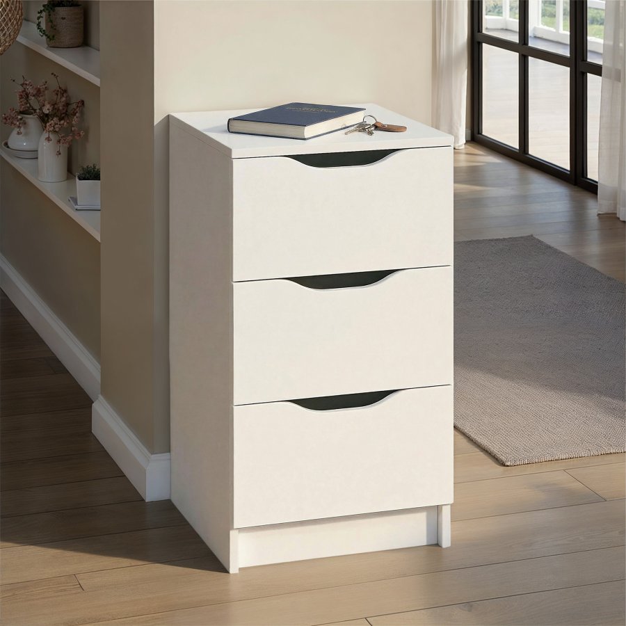 NORDIC LIVING COLLECTION WESTPHALEN byr� med 3 l�dor, vit, 3 l�dor