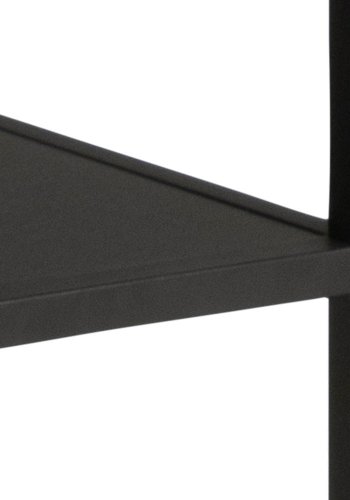 ACT NORDIC Gila sofabord, m. 1 hylle, rektangulr - naturlig villeik/svart melamin, svart metall (120x60)