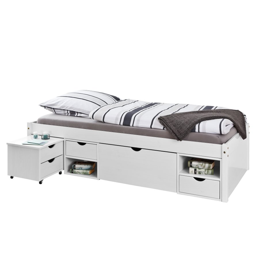 NORDIC LIVING COLLECTION Massiv tr�s�ng med f�rvaring, utdragbart bord och l�dor - platsbesparande och multifunktionell i olika f�rger och storlekar