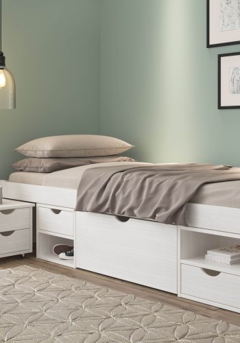 NORDIC LIVING COLLECTION Massiv tr�s�ng med f�rvaring, utdragbart bord och l�dor - platsbesparande och multifunktionell i olika f�rger och storlekar