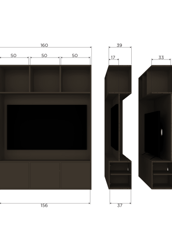 WOOOD Meggy TV-skap 160 cm furu mellombrun [Fsc]