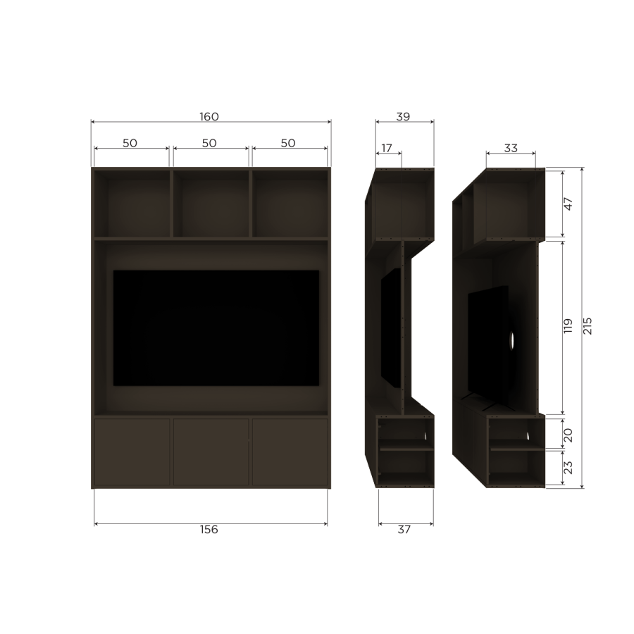 WOOOD Meggy TV-skap 160 cm furu mellombrun [Fsc]