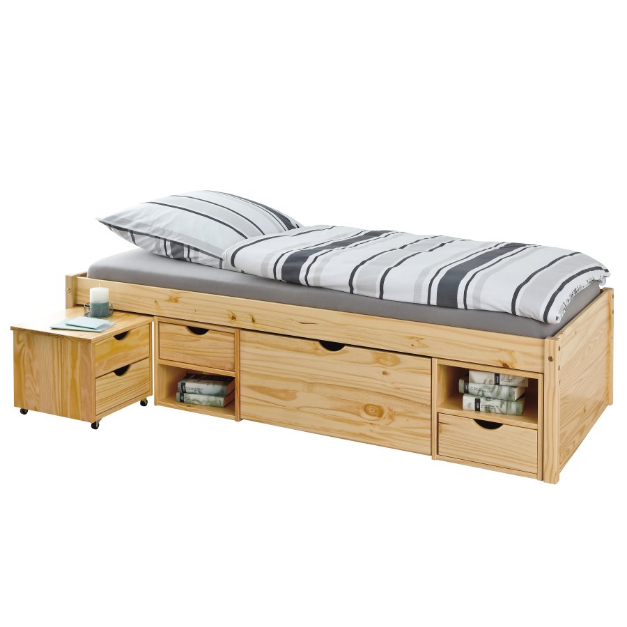 NORDIC LIVING COLLECTION Massiv tr�s�ng med f�rvaring, utdragbart bord och l�dor - platsbesparande och multifunktionell i olika f�rger och storlekar