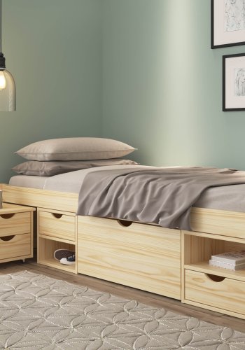 NORDIC LIVING COLLECTION Massiv tr�s�ng med f�rvaring, utdragbart bord och l�dor - platsbesparande och multifunktionell i olika f�rger och storlekar