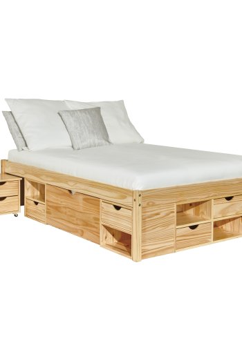 NORDIC LIVING COLLECTION Massiv tr�s�ng med f�rvaring, utdragbart bord och l�dor - platsbesparande och multifunktionell i olika f�rger och storlekar