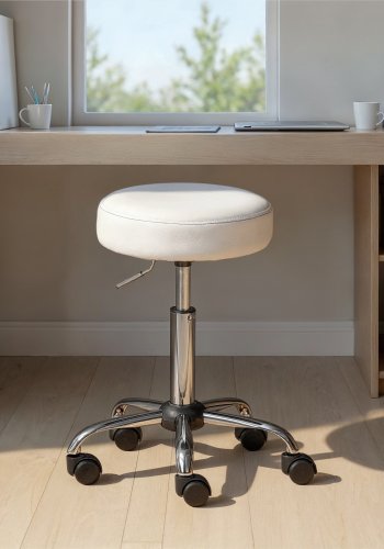 NORDIC LIVING COLLECTION  Asra snurrstol i vitt med 5 s&auml;kerhetshjul, stegl&ouml;st h&ouml;jdjusterbar via gaslyft och en 360&deg; roterande sits.