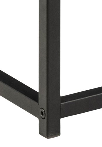 ACT NORDIC Gila Couchtisch, mit 1 Ablage, quadratisch - Wildeiche natur/Melamin schwarz, Metall schwarz (55x55)