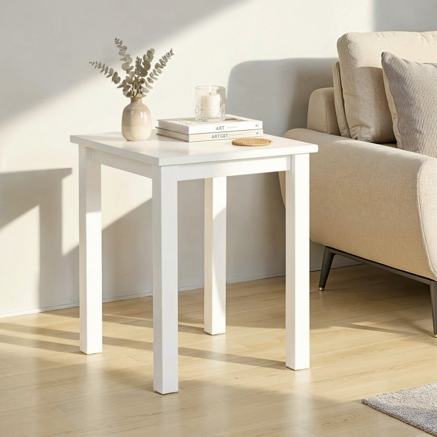 NORDIC LIVING COLLECTION Asgar sidobord, vitt, massiv furu