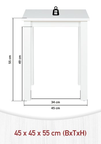 NORDIC LIVING COLLECTION Asgar sidobord, vitt, massiv furu