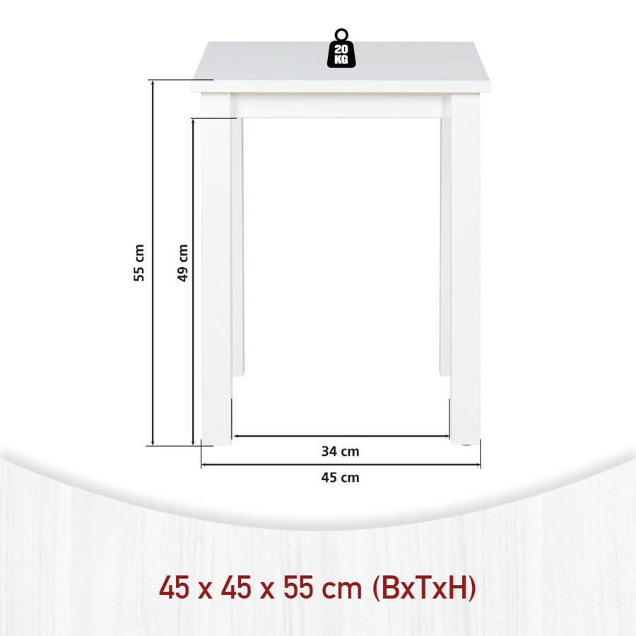 NORDIC LIVING COLLECTION Asgar sidobord, vitt, massiv furu