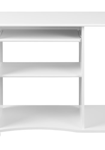 NORDIC LIVING COLLECTION Pepe skrivebord, m. 2 hylder, 1 udtr�ks tastaturhylde, hjul - hvid melamin (80x50)