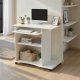 NORDIC LIVING COLLECTION Pepe skrivbord med tv� hyllor och tangentbordsbricka, vit