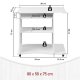 NORDIC LIVING COLLECTION Pepe skrivbord med tv� hyllor och tangentbordsbricka, vit