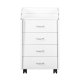 NORDIC LIVING COLLECTION Pronti hvit rullecontainer med oppbevaringsrom, 4 skuffer og 4 svingbare hjul
