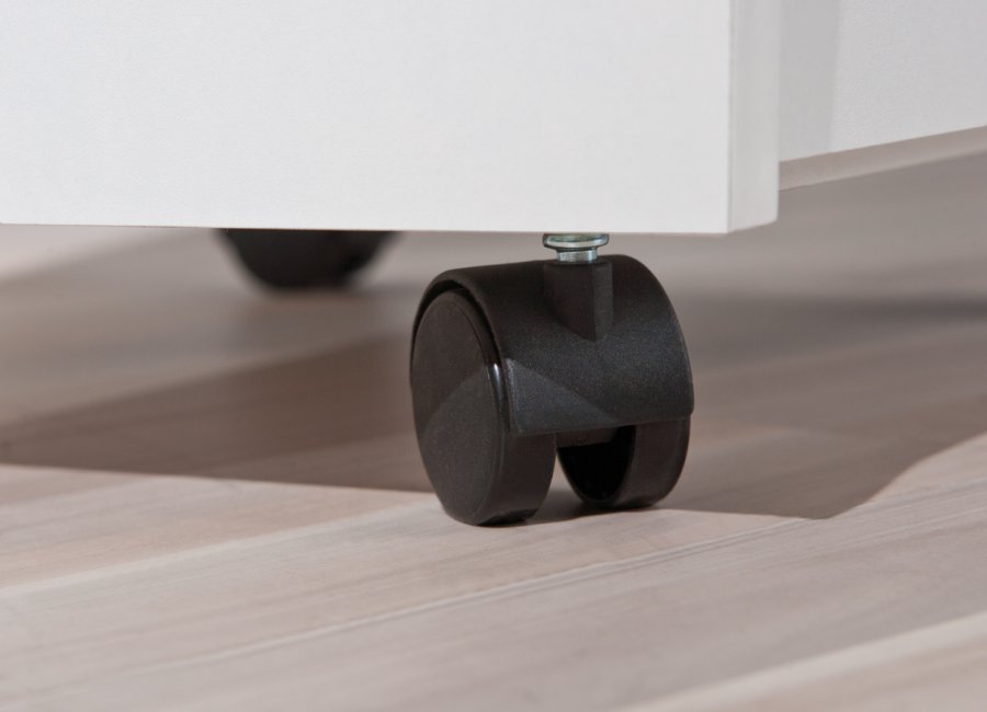 NORDIC LIVING COLLECTION Pronti hvit rullecontainer med oppbevaringsrom, 4 skuffer og 4 svingbare hjul