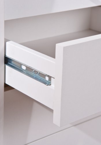 NORDIC LIVING COLLECTION Pronti hvit rullecontainer med oppbevaringsrom, 4 skuffer og 4 svingbare hjul