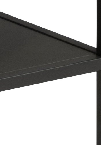 ACT NORDIC Gila Couchtisch, mit 1 Ablage, quadratisch - Wildeiche natur/Melamin schwarz, Metall schwarz (55x55)