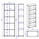 NORDIC LIVING COLLECTION Arco hvit bokhylle med 45 rom