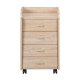 NORDIC LIVING COLLECTION Novi rullecontainer i Sonoma eik-finish med ett oppbevaringsrom, 4 skuffer og 4 svingbare hjul