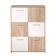 NORDIC LIVING COLLECTION Egadi byr� med silverhandtag och 6 d�rrar med robusta metallg�ngj�rn, Sonoma ekfinish