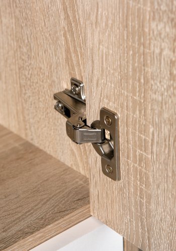 NORDIC LIVING COLLECTION Egadi byr� med silverhandtag och 6 d�rrar med robusta metallg�ngj�rn, Sonoma ekfinish
