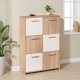 NORDIC LIVING COLLECTION Egadi byr� med silverhandtag och 6 d�rrar med robusta metallg�ngj�rn, Sonoma ekfinish